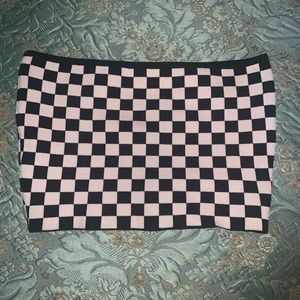 Rave Tube top from Pacsun black and white checkered print